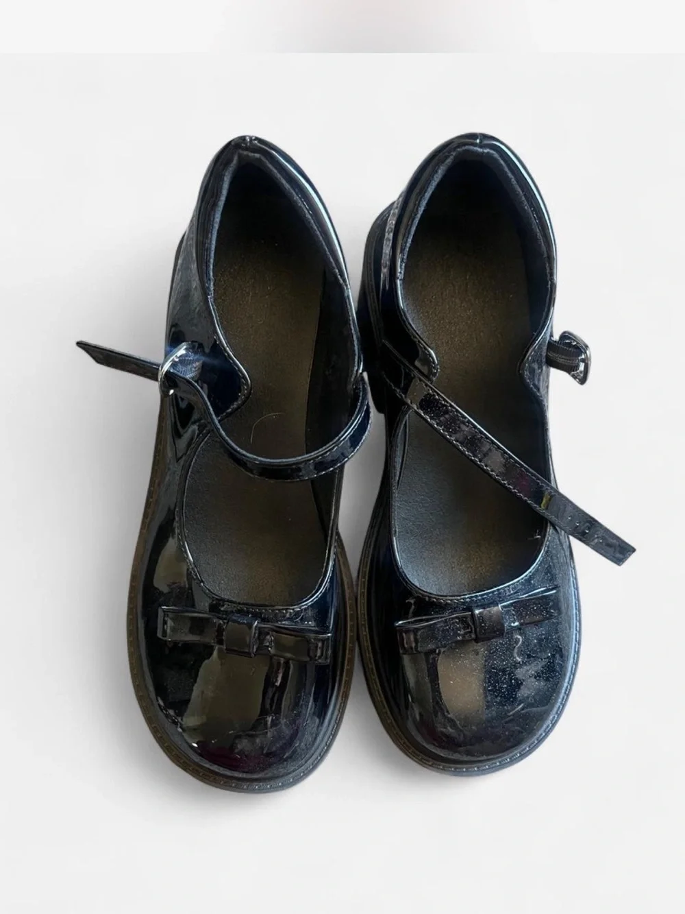 Patent Mary Jane Platform Shoes in Black